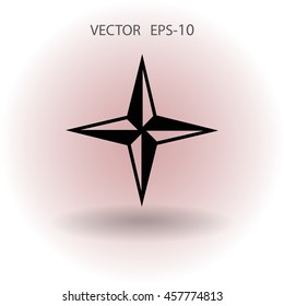 Flat icon of compass