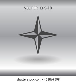 Flat icon of compass