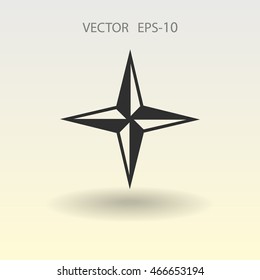 Flat icon of compass
