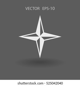 Flat icon of compass. vector illustration