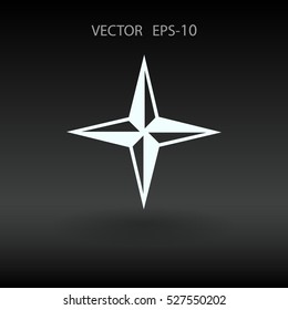 Flat icon of compass. vector illustration