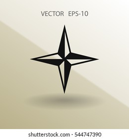 Flat icon of compass. vector illustration
