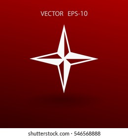 Flat icon of compass. vector illustration