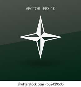 Flat icon of compass. vector illustration