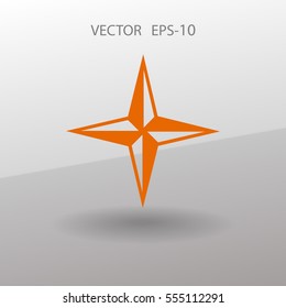 Flat icon of compass. vector illustration