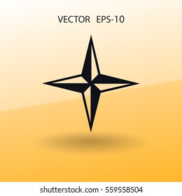 Flat icon of compass. vector illustration