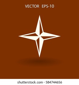 Flat icon of compass. vector illustration