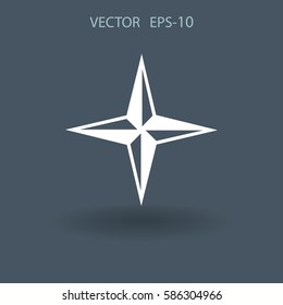 Flat icon of compass. vector illustration