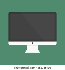 Flat icon computer with screen. Vector illustration.