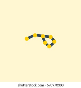 Flat Icon Constellation Element. Vector Illustration Of Flat Icon Horoscope Isolated On Clean Background. Can Be Used As Constellation, Horoscope And Astronomy Symbols.