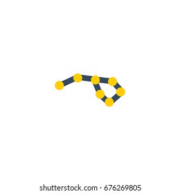 Flat Icon Constellation Element. Vector Illustration Of Flat Icon Horoscope Isolated On Clean Background. Can Be Used As Constellation, Horoscope And Astronomy Symbols.
