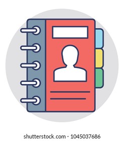 
Flat icon contacts book 
