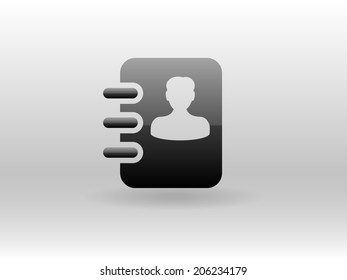 Flaches Kontaktbuch-Symbol