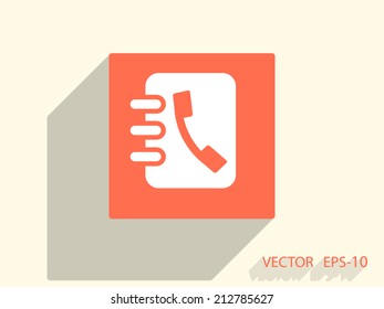 Icono plano del libro de contactos