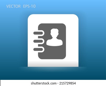 Icono plano del libro de contactos