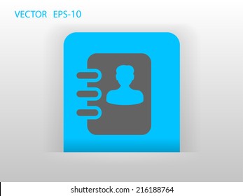 Flat icon of  contacts book