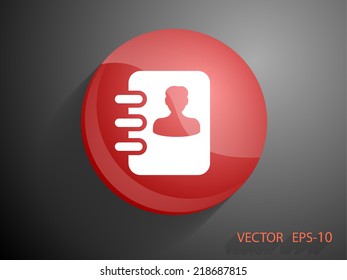 Icono plano del libro de contactos