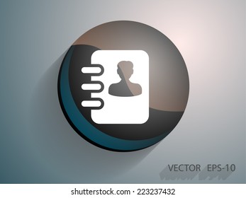 Flat icon of  contacts book