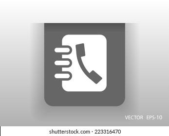 Icono plano del libro de contactos