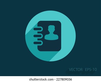 Flat icon of  contacts book