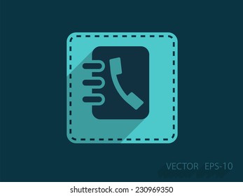 Flat icon of  contacts book