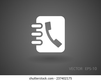 Icono plano del libro de contactos