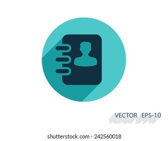Flat icon of  contacts book