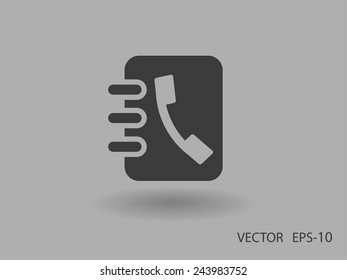 Icono plano del libro de contactos