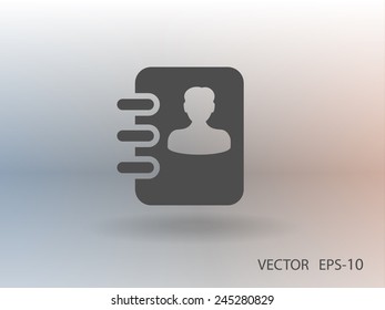 Flat icon of  contacts book