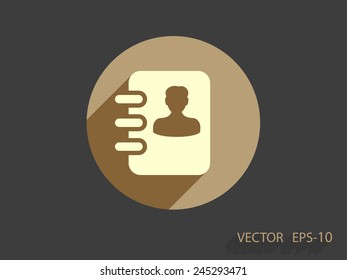 Icono plano del libro de contactos