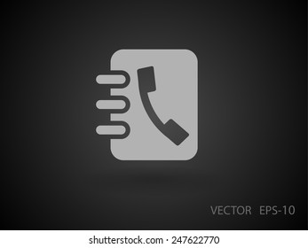 Flat icon of  contacts book