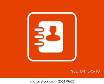 Flat icon of  contacts book