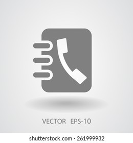 Icono plano del libro de contactos