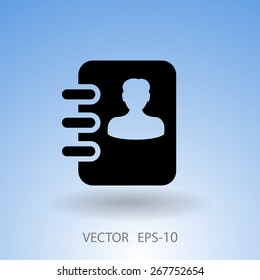 Icono plano del libro de contactos