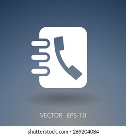 Icono plano del libro de contactos