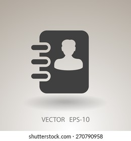 Flat icon of  contacts book