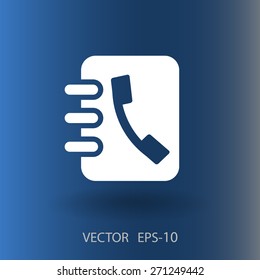 Icono plano del libro de contactos