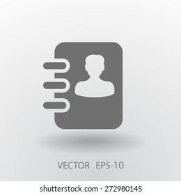 Flat icon of  contacts book