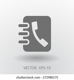 Icono plano del libro de contactos