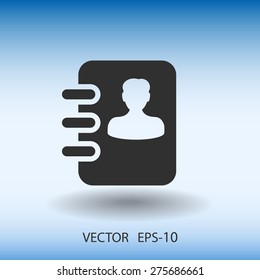 Flat icon of  contacts book