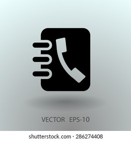 Flat icon of  contacts book