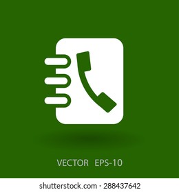 Icono plano del libro de contactos