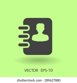 Icono plano del libro de contactos