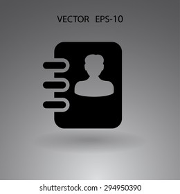 Flat icon of  contacts book