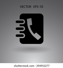 Flat icon of  contacts book