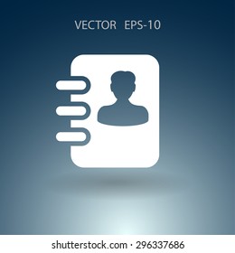 Icono plano del libro de contactos