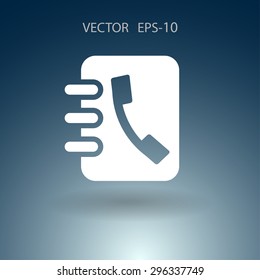 Icono plano del libro de contactos