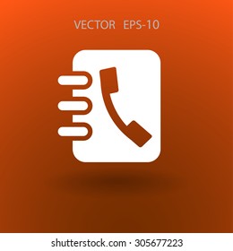 Icono plano del libro de contactos