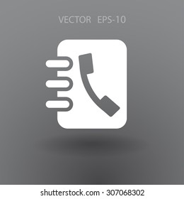 Flat icon of  contacts book