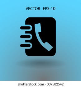 Flat icon of  contacts book